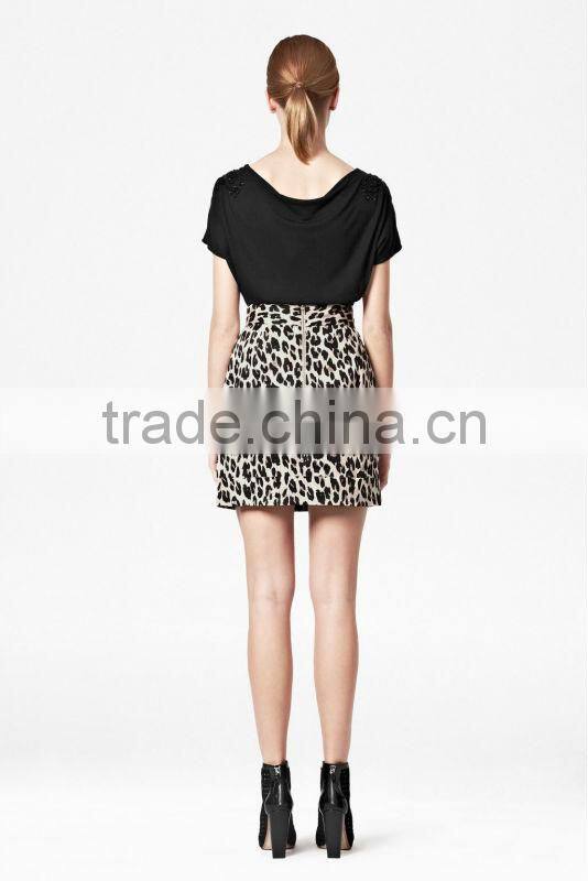 Beading Embellished Rayon Knit Jersey Top