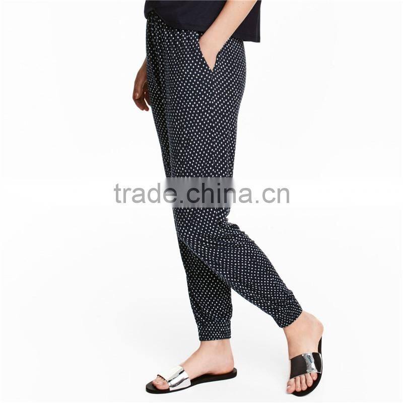 Viscose baggy rubbery pull on jersey hip hop harem pants