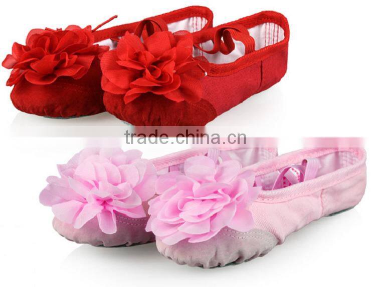 softy comfortable professional canvas faric children's ballet dance shoes