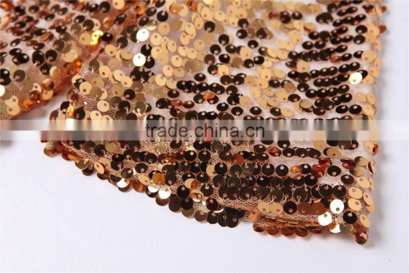 Womens sequin paillette detail golden hot gilrs tight shirt