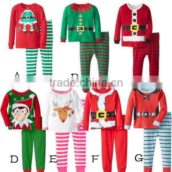 Wholesale Woolen Striped Christmas Children Pajamas
