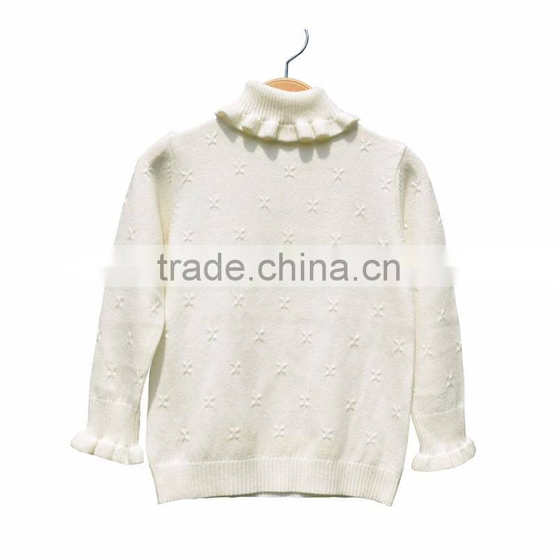 Girl High collar 100% Cotton Fashion Knitting Sweater Pullover