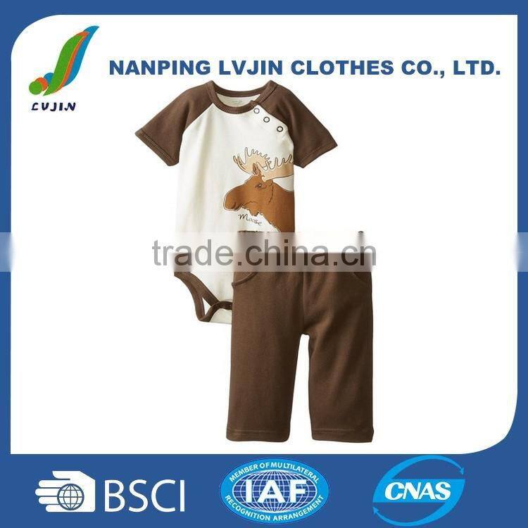 100% Cotton Baby Boys Clothing set-2 pieces Baby bodysuit and pant