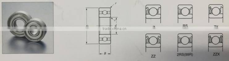 Low Noise Deep Groove Ball Bearing R3 ZZ/2RS for Machinery