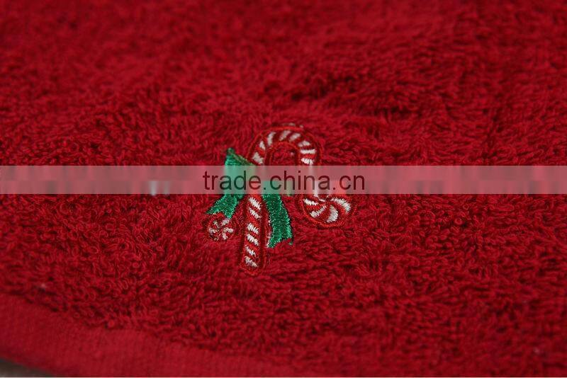 100% cotton velour embroidery hand towel