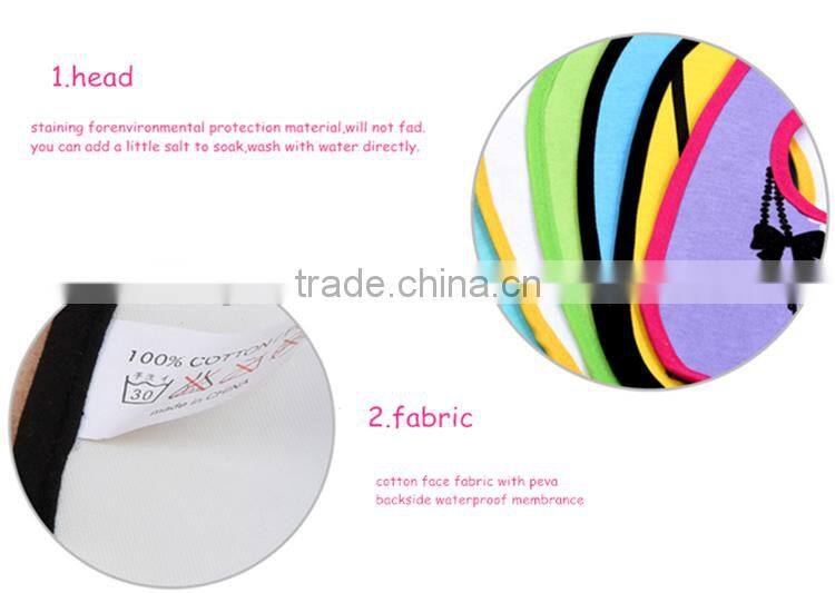 wateproof double sided design baby bib 100% cotton organic bib