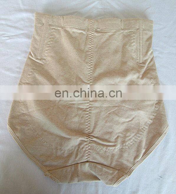 2013 lady underwear hi waist slimming panty shaper with satin detailed