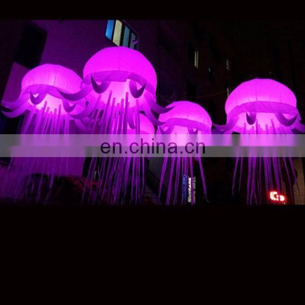 Purple inflatable jellyfish scaleph LED light, decoration for trade show
