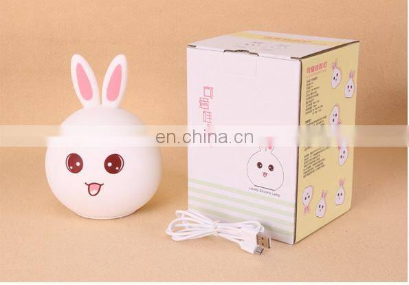 silicone rabbit nightlight/kids baby led night light/motion sensor night light for kids