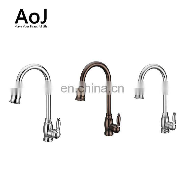 New designer single handle pull out 2 Function Sprayer polished kitchen tap mixer faucet