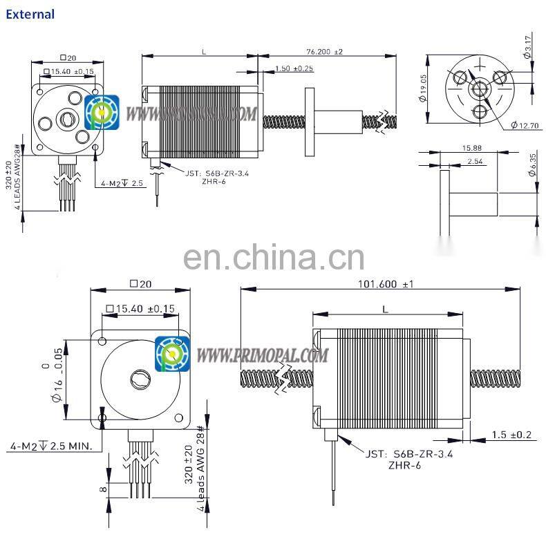 20mm high quality mini external linear stepper motor