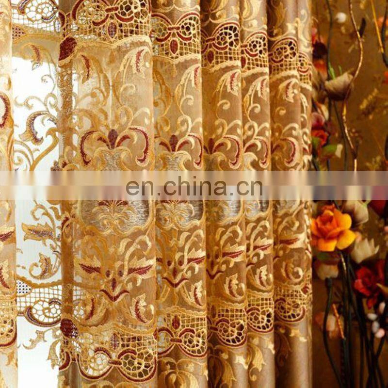 Europe type embroider window hollow carved aureate embroidered curtains