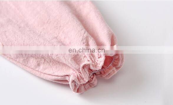 Pure color casual wear newborn romper long sleeve cotton one piece jumpsuit