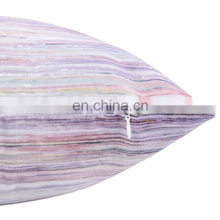 Polyester canvas printed creative melange striped space dye decorative pillow