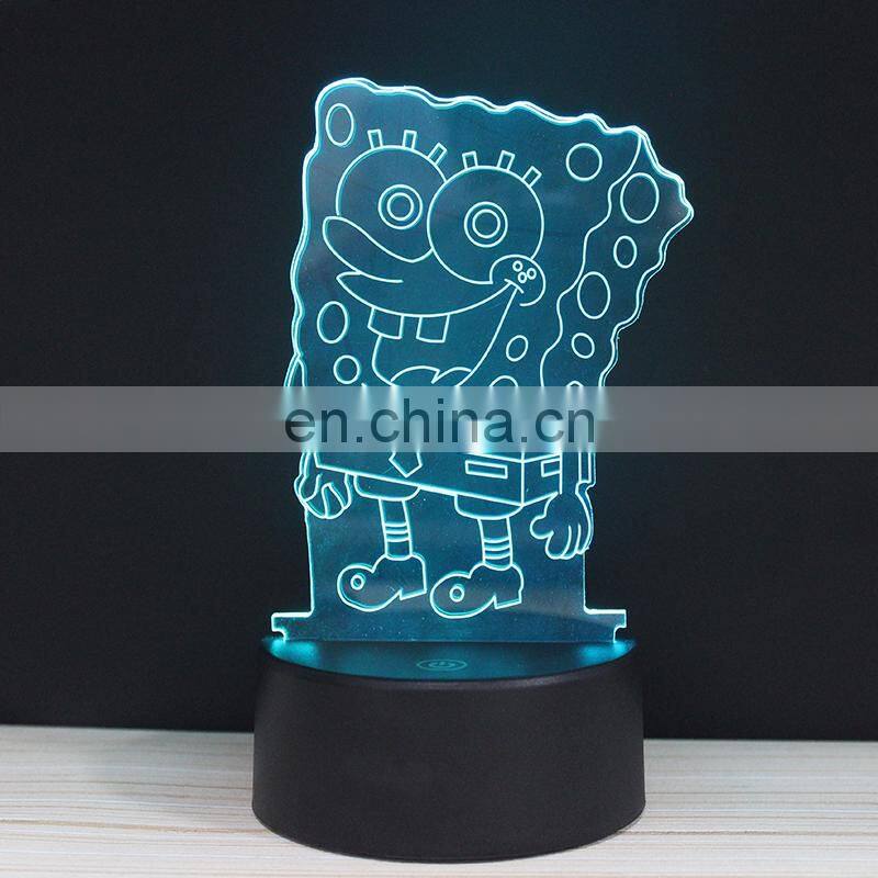 Promotion gifts custom 3D creative light acrylic illusion night lamp