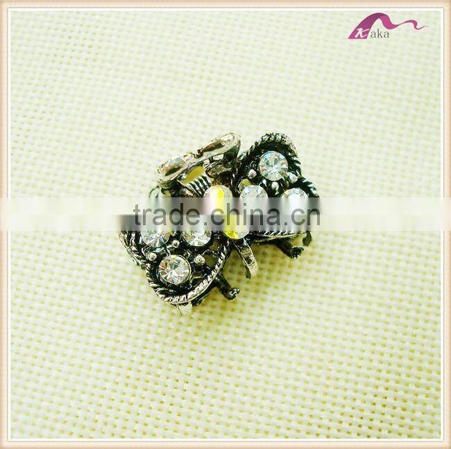 Fashion Style Mini Crystal Women Hair Bow Claws Clips