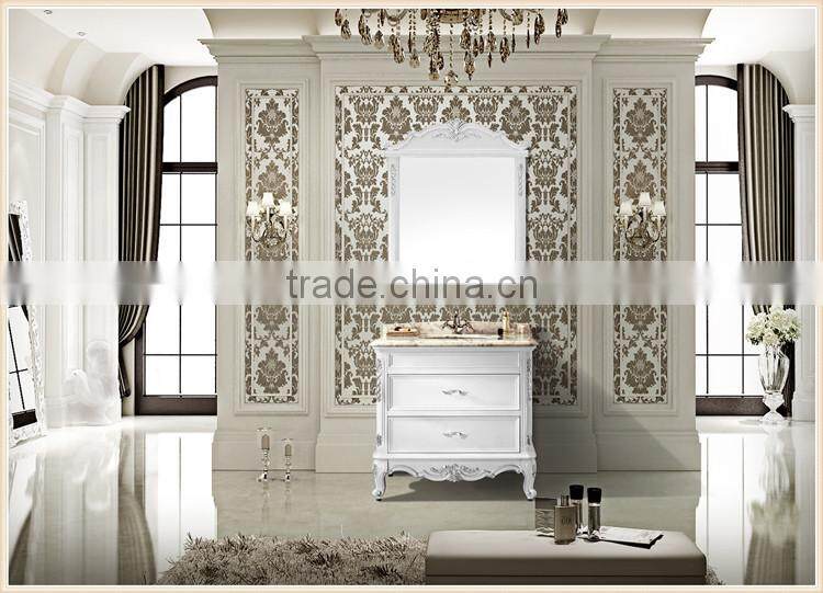 White color wood bathroom cabinet