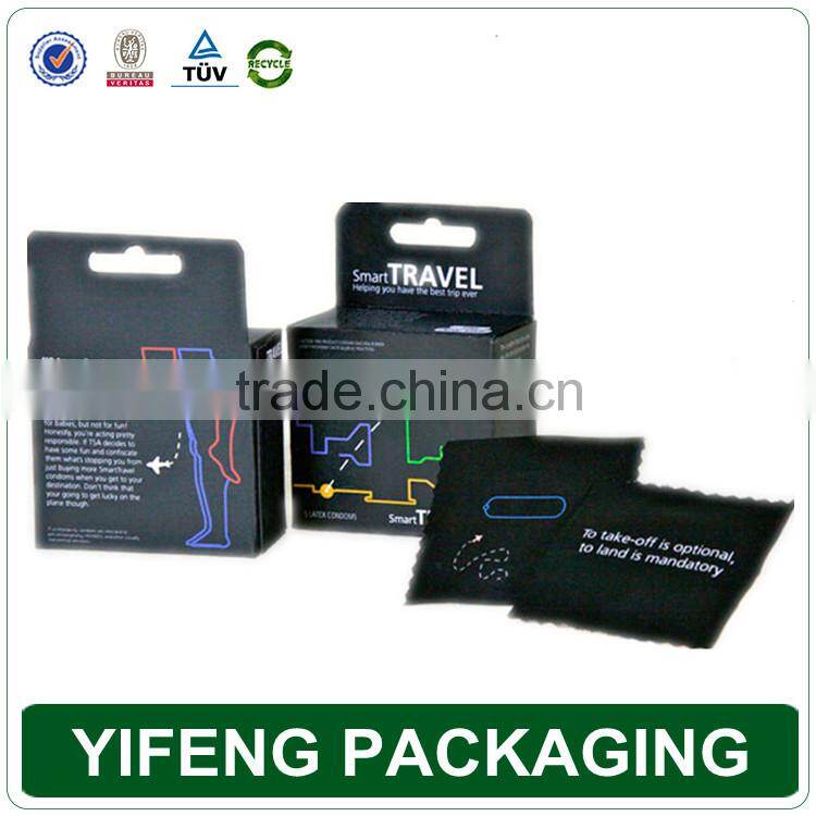 Custom fancy female condom use box packaging design
