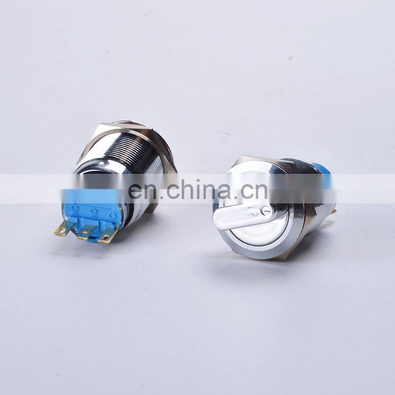 19mm Waterproof Metal Rotary Push Button Switch 2 Position 1NO+1NC 3 Position 2NO+2NC Press Button Rotary Knob Switch