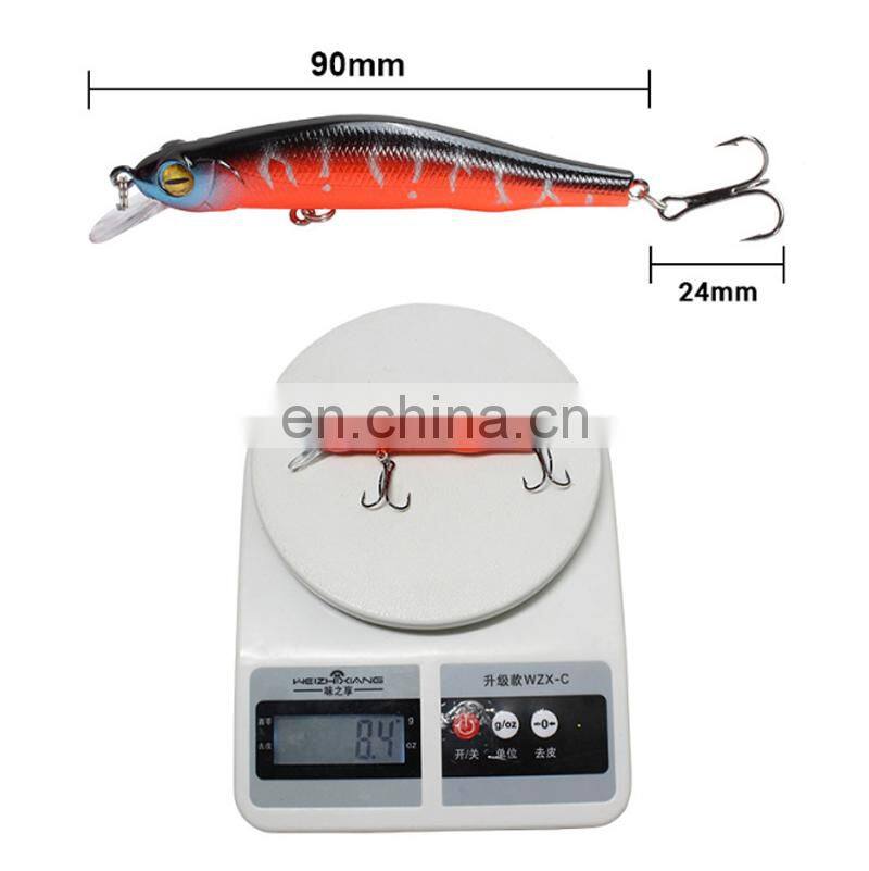 Amazon Middle and High-End Market 90mm 8.4g Wonderful Color Painting Fishing Floating Minnow fishing lure set tackle