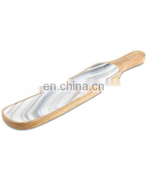 oval enamel wooden tray