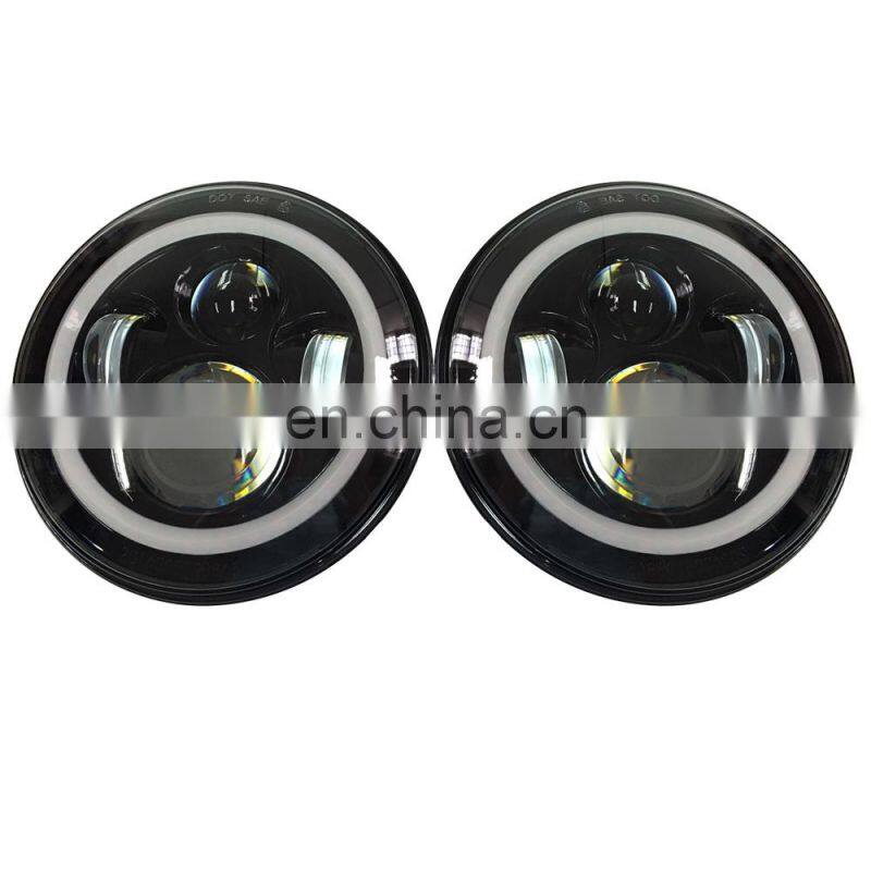 led driving light for Jeep for wrangler jk headlight with LED ring J022