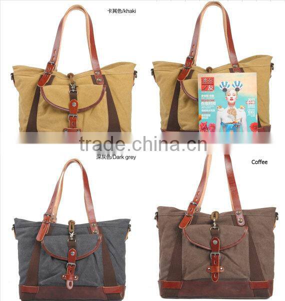 Canvas With Leather Mens/women Briefcase