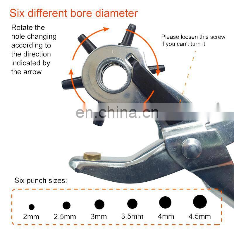 Leather Belt Hole Punch Plier Eyelet Puncher Revolve Sewing Machine Bag Setter Multi-function punch tool