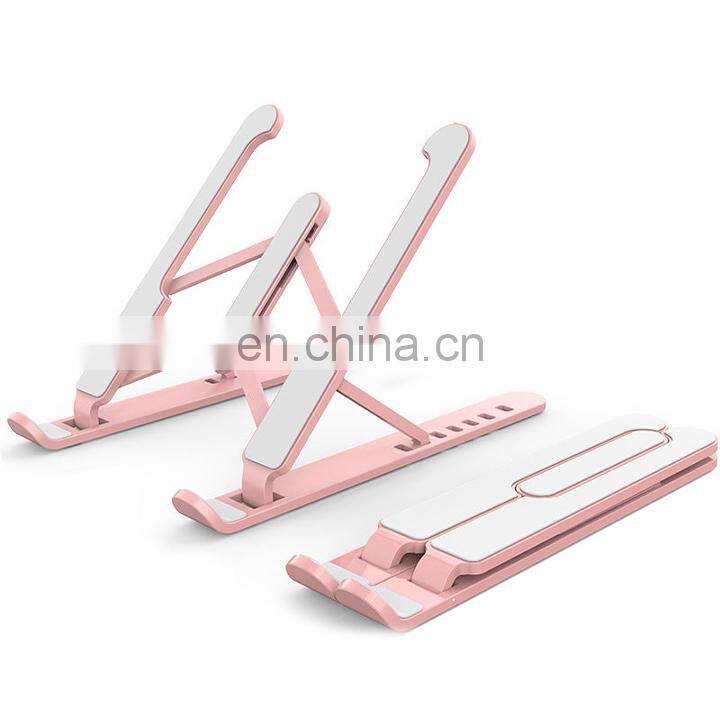 2021 Portable Plastic Foldable Laptop Stand Adjustable Height Folding Laptop Holder Stand