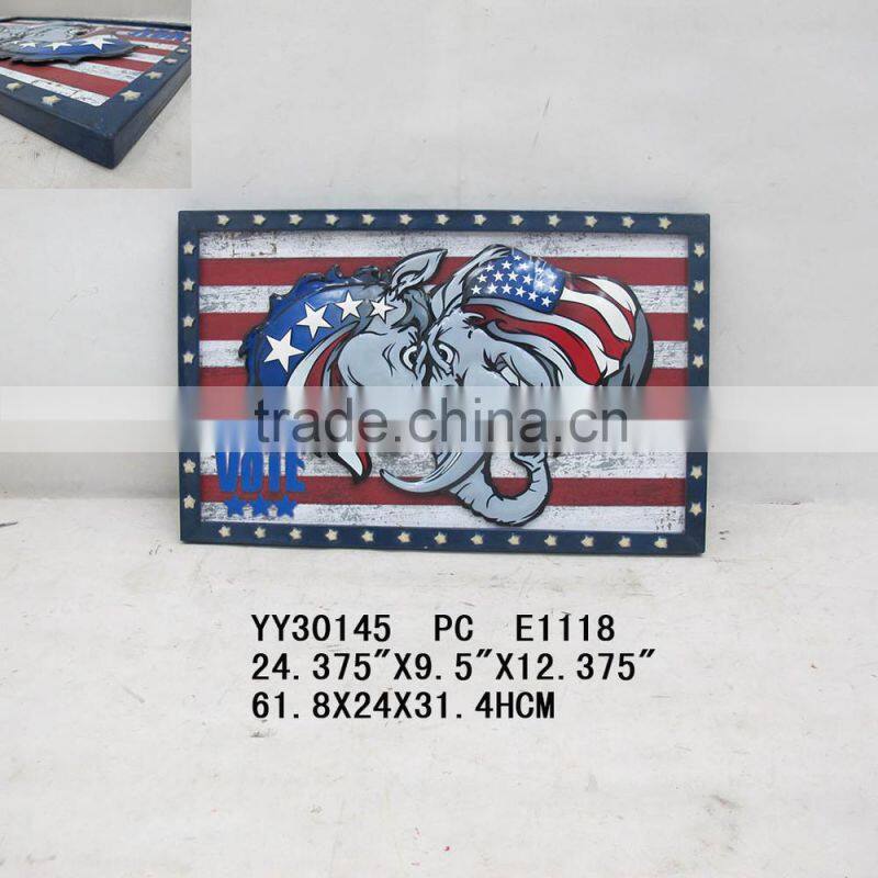 wave shape USA flag metal wall arts