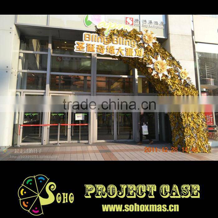 Christmas golden half-side arches door decorations