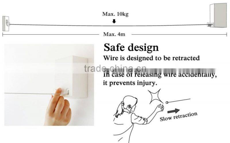 hungary hot-selling wire hangers for laundry made in Japan to dry clothes indoor with retractable wire and sophisticated design