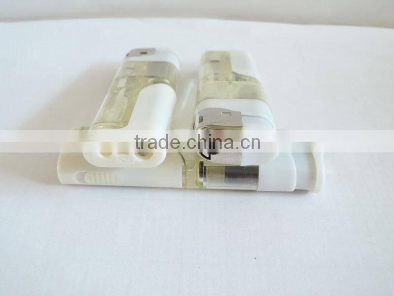 plastic refillable electronic gas torch lighter with led flashlight