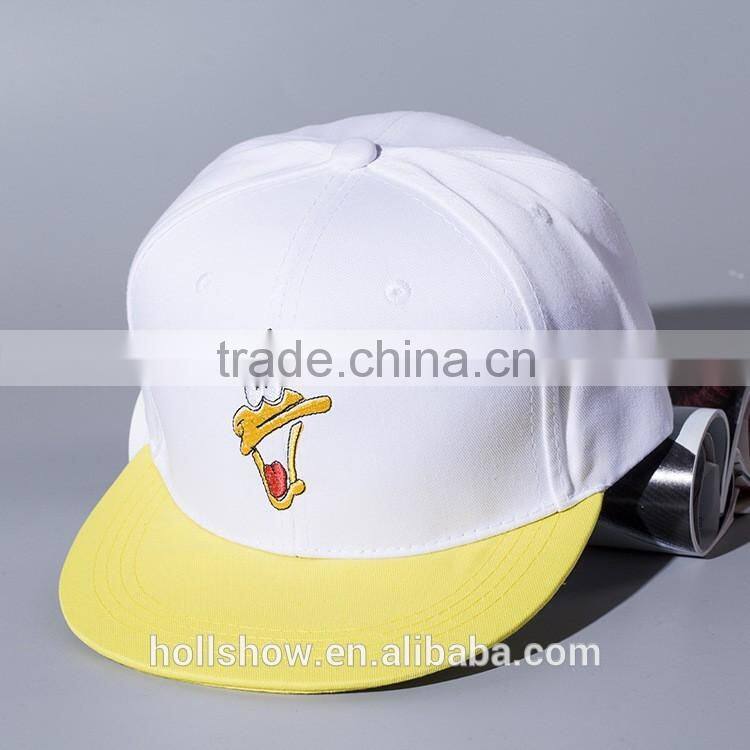 Cute Cartoon Duck Head Embroidery Male Female Plain Cheap Snapback Caps
