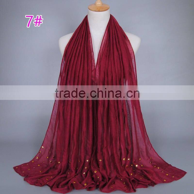 Trend All-match Rhinestud Fixed Muslim Women Head Hijab Shawl