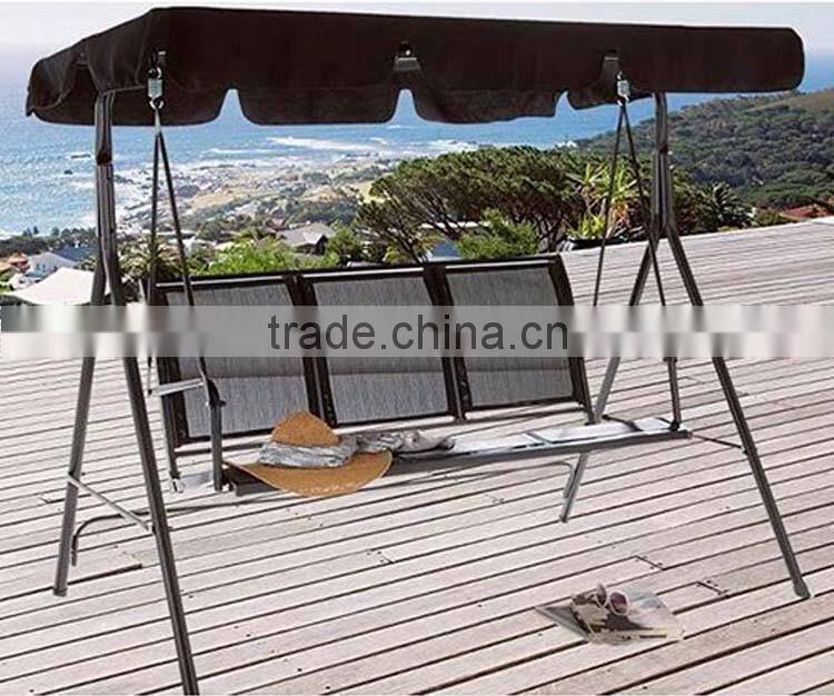 Patio Outdoor Bedroom Adult Swing Chair 3-Seat Metal Garden Hanging Swing Chair