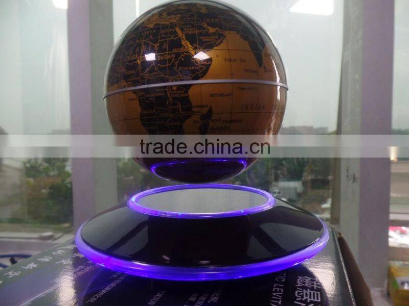 Customized LED lighting 8inch cheap gold magnetic levitation globe for sales