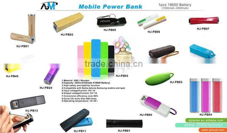 New portable power bank 2200mAh with grade A 18650 full capacity battery