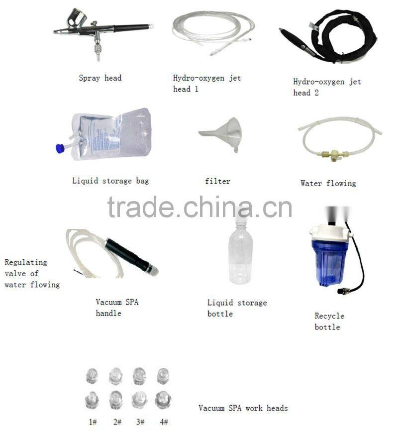 New arrival skin rejuvenation sprayer jet peel oxygen water machine with dermabrasion