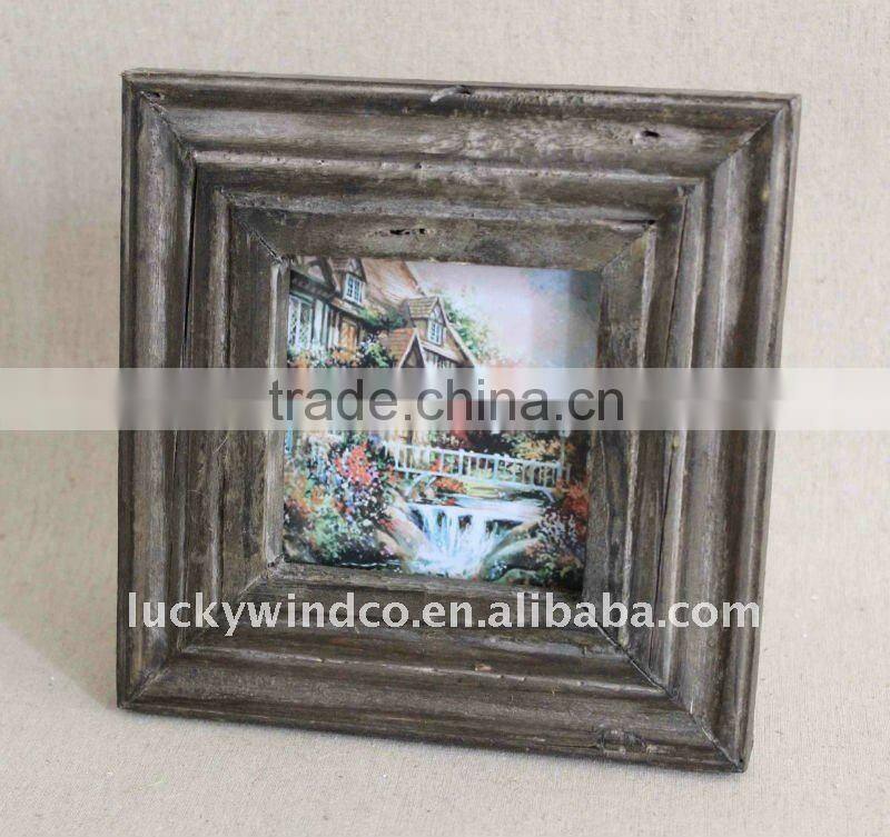 eco material chic handmade solid wood brown charming photo frame