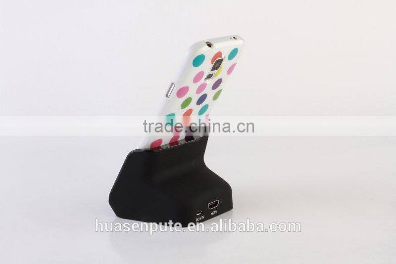 USB + HDMI Desktop Battery Charger Cradle with Dock Mode for Samsung GALAXY S5 I9600