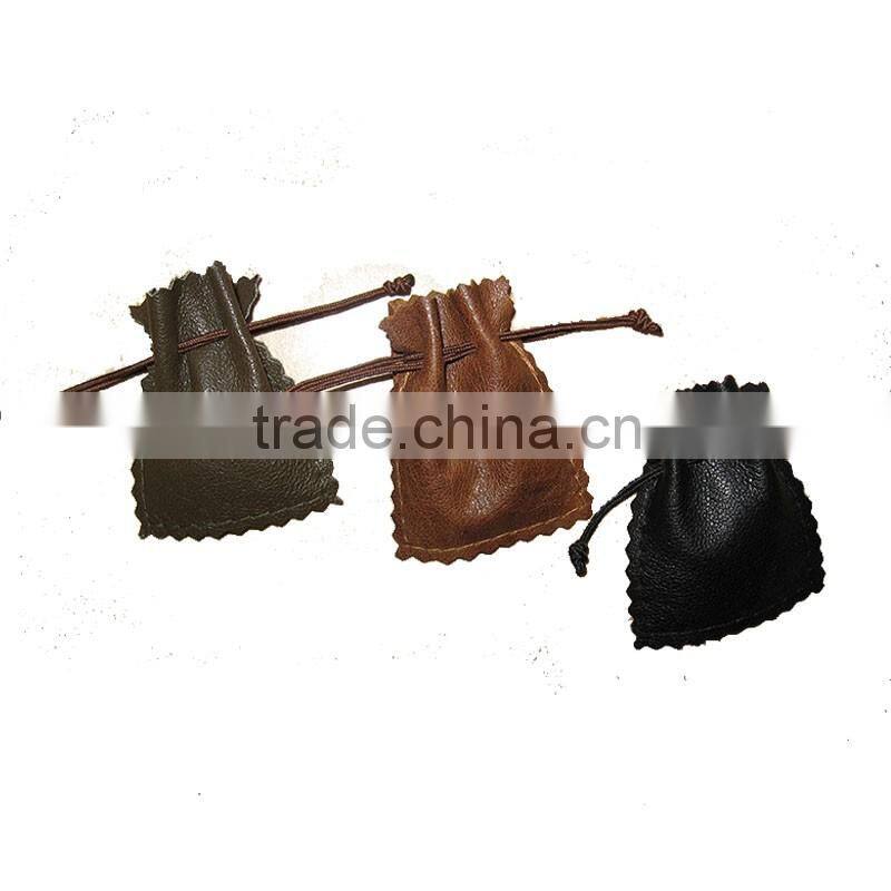 Real leather small pouch purse bag jewellery gift mini drawstring bags CHEAP