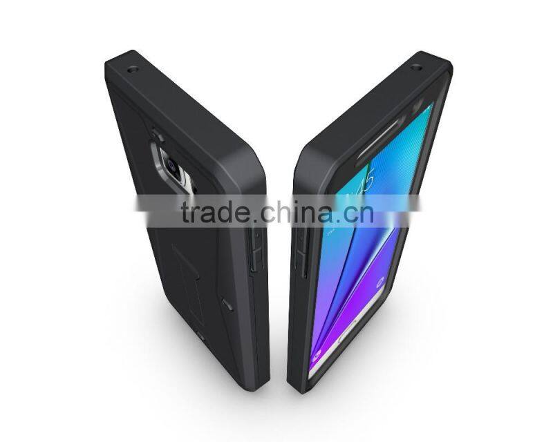For Samsung Galaxy Note 5 Premium Armored Tank Style case Combo PC+TPU Kickstand Mobile back cover case with screen protector