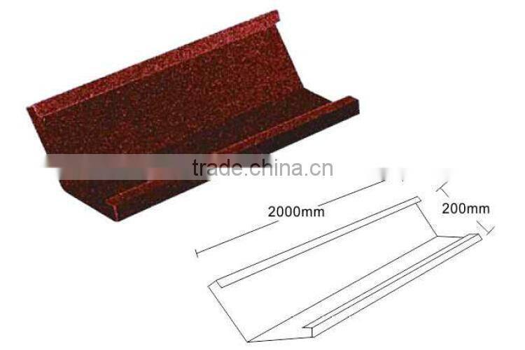 Valley tray tile with sand coated for roofing