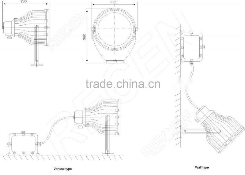 IP65 150W hanging style water proof explosion proof lighting, explosion proof spot light, explosion proof flood light