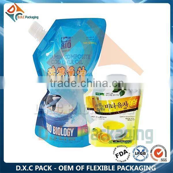 Food Safe Soft Drink Pouch Alcohol Drink Pouch Drinking Water Plastic Pouches