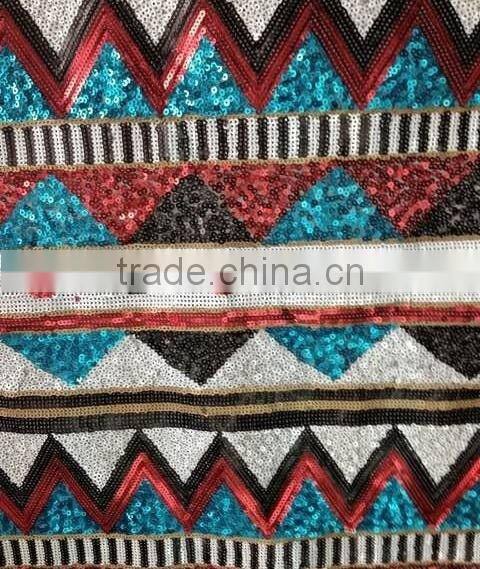 Wholesale cheap colorful sequins embroidery fabrics