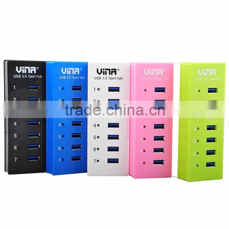 Universal Superspeed 7 Ports Usb 3.0 Hub 7 Port Usb3.0 Hub With Rj45 10/100/1000 Gigabit Ethernet Lan Network