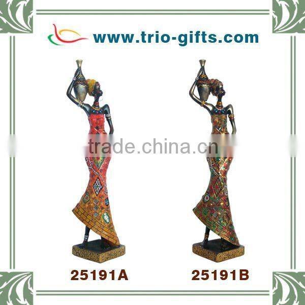 resin decorative african lady sculpture