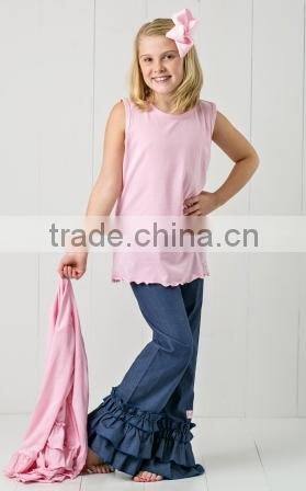 Stylish Long Sleeve ruffled children Cardigan Buttonless girls cardigan